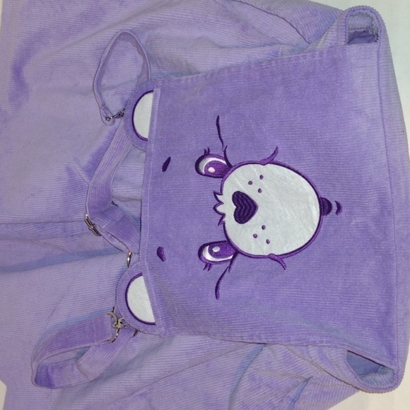 DOLLS kill x Care Bears Lilac Corduroy Pinafore Romper Mini Dress - Picture 6 of 12